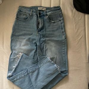 High ride cut off jeans